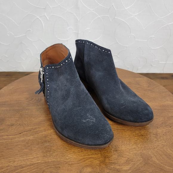 Lucky Brand Benna Women's Ankle Boots 5-5.5 Black Booties Studded Block Heel Zip - Picture 7 of 7